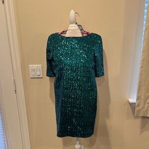 Betsey Johnson Teal Sequin Mini Dress